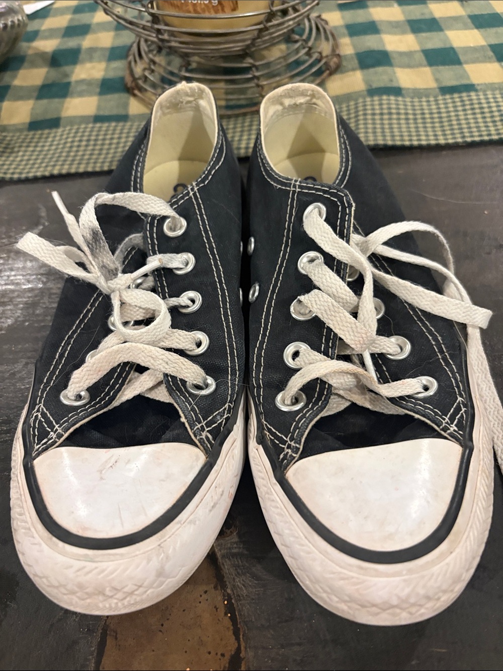Converse Kids Black Canvas Low-Top Sneakers with White Accents